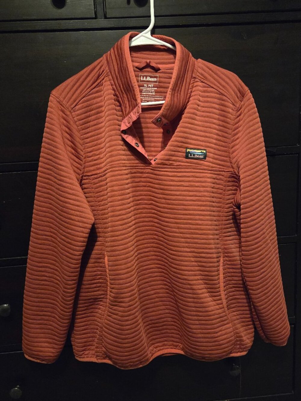 LLBean XL Petite Airlight Knit Pullover - Salmon color/"Light Mahogany Heather"